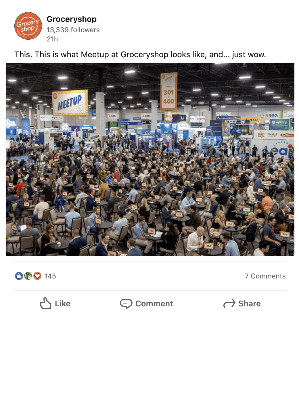 This. This is what Meetup at Groceryshop looks like, and... just wow.