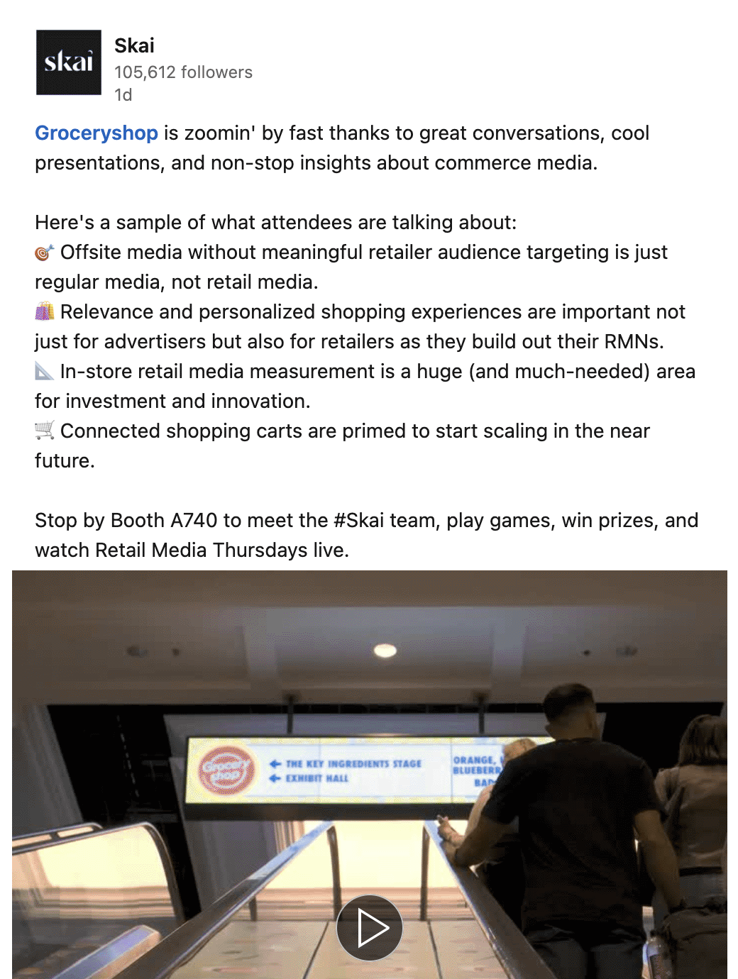 Groceryshop is zoomin' by fast thanks to great conversations, cool presentations, and non-stop insights about commerce media.